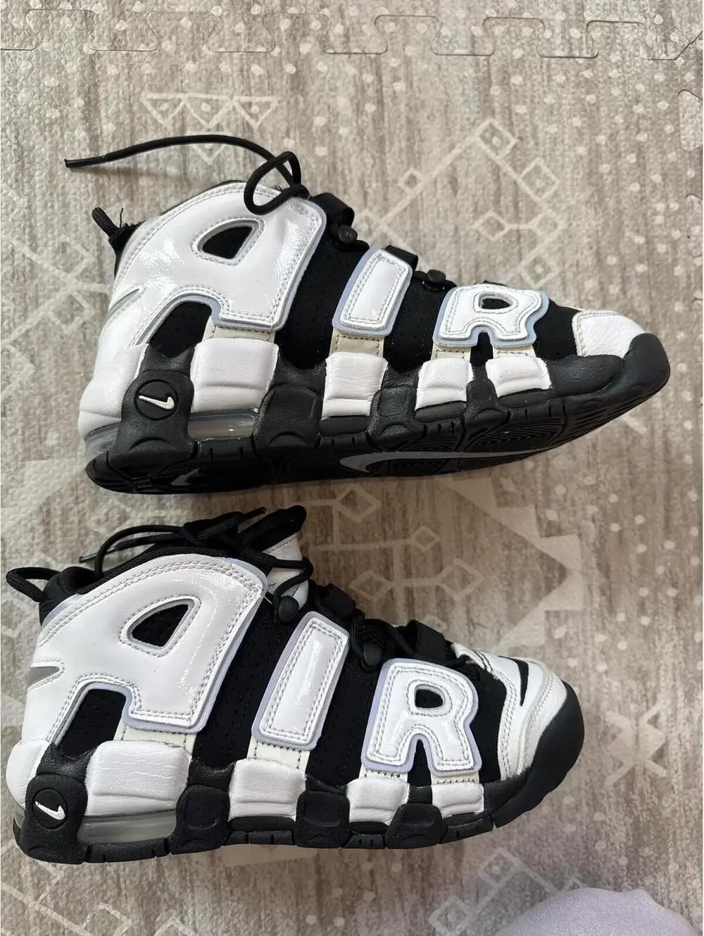 Nike Air More Uptempo Black and White Sneakers